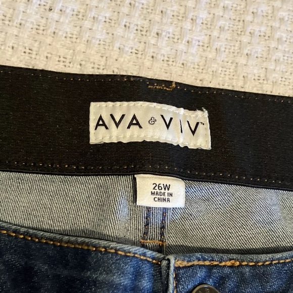 Womens AVA & VIV Medium Wash Skinny Stretch Blue Jeans 26W /R Inseam 30 - Picture 5 of 9
